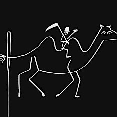 Der Tod reitet auf einem Kamel durch ein Nadelöhr