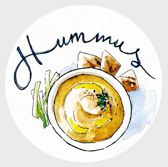 Deckeletikett Hummus