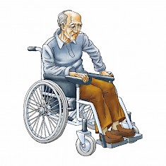 Altenpflege - Mann im Rollstuhl