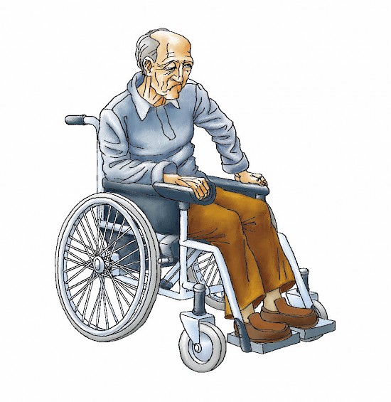 Altenpflege - Mann im Rollstuhl