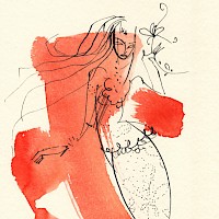 Frau in Rot