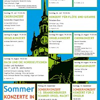 Plakat zu Sommerkonzerten in der St. Katharinenkirche in Brandenburg an der Havel