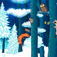 Tiere im Winterwald