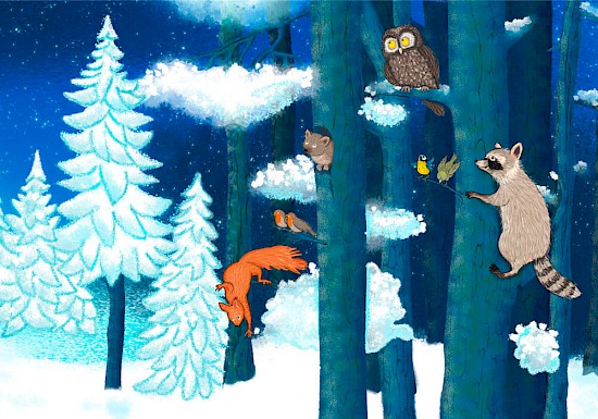 Tiere im Winterwald