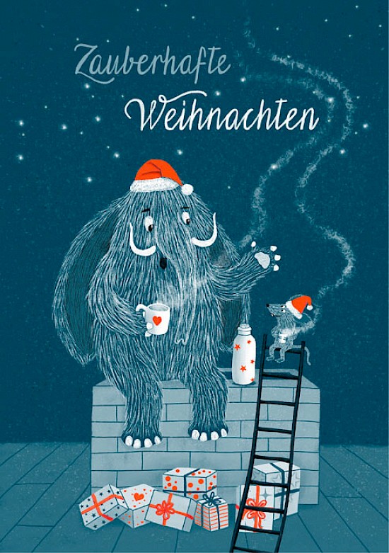 Weihnachtskarte, Mammut-Maus