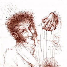 Porträt E.T.A. Hoffmann mit Klein Zaches