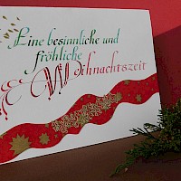 Unikat, Weihnachtskarte in Originalkalligraphie