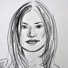 Porträtzeichnung einer Frau