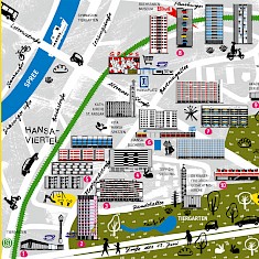 Illustrierter Stadtplan: Das Hansaviertel selbst entdecken!