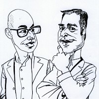 Karikatur zweier Männer