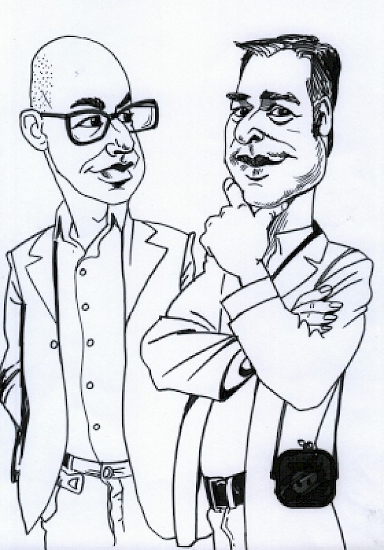 Karikatur zweier Männer