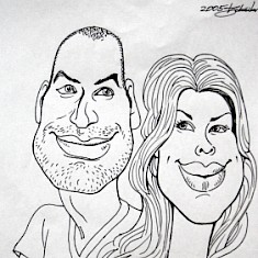Karikatur eines jungen Paares