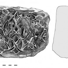 Archäologische Zeichnung der Rückseite Keramikfliese