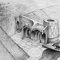 Rekonstruktionszeichnung Burg von Herat