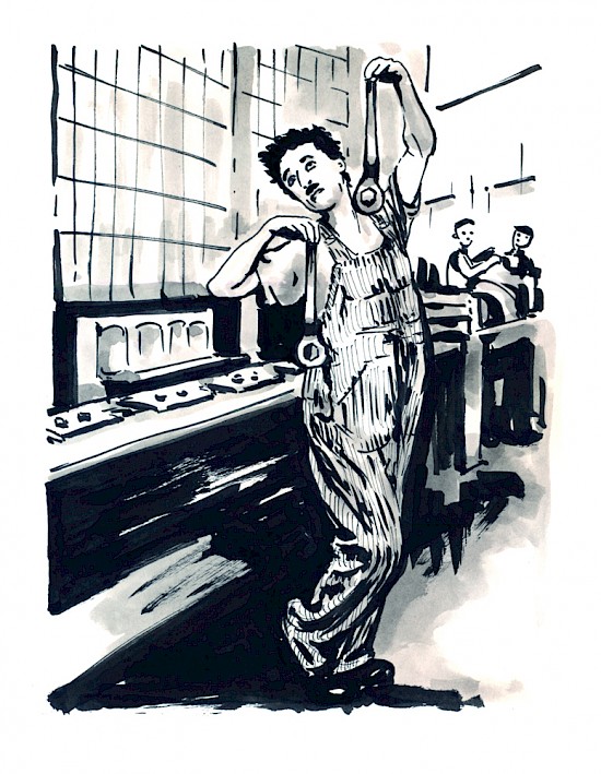 Filmsketch "Modern Times" Charlie Chaplin, 1936