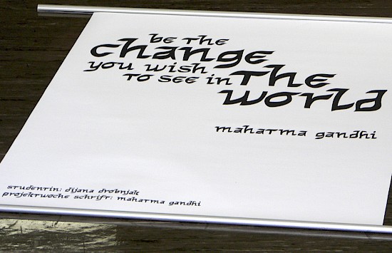Schriftposter zu Mahatma Gandhi