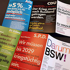 Leporello-Flyer gegen Aufrüstung