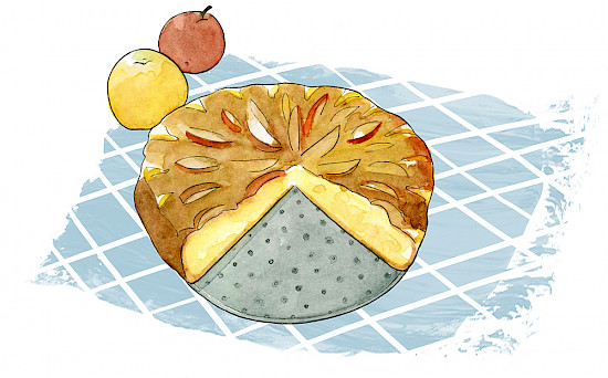 Kochbuchillustration: Apfelkuchen